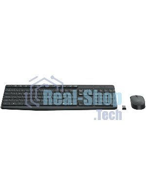 Комплект клавиатура+мышь Logitech MK235 беспроводной, USB, 1000 DPI, серый ( неоригинальная гравировка)
