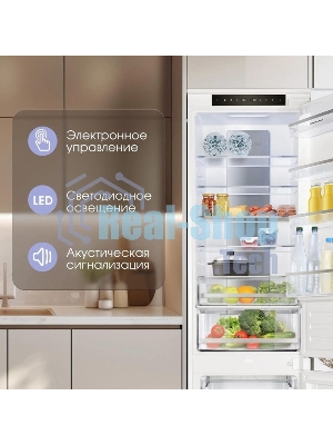 Встраиваемый холодильник Zigmund & Shtain BR 19 X белый двухкамерный 209/64 л морозилка снизу, No Frost