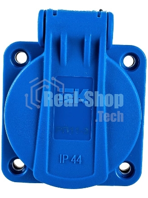Розетка панельная IEK MAGNUM PSN71-016-3-2-44-K07 2P+PE 16А IP44 РП11-3 с защ. крышкой с заземл. син.