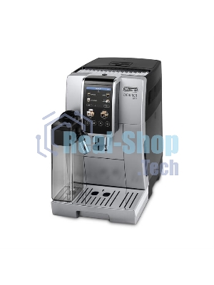 Кофемашина автоматическая DeLonghi Dinamica Plus ECAM380.85.SB серебристый/черный, исп. кофе - зерновой/молотый, 1.8 л, 1450 Вт, 15 Бар.