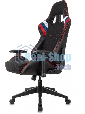 Кресло игровое Бюрократ VIKING 4 AERO RUS белый/синий/красный/черный, искусст. кожа/ткань, две подушки