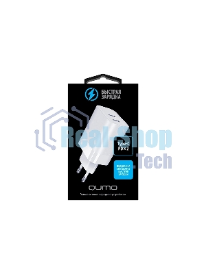 Сетевое зарядное устройство Qumo Energy PD 35W (Charger 0074), два порта: Type-C PD + Type-C PD, белый