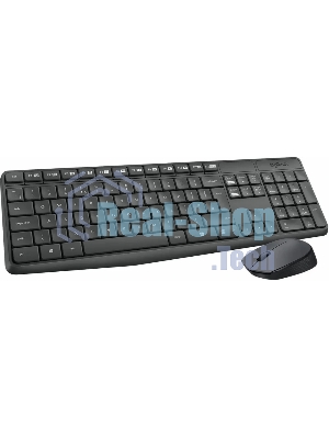Комплект клавиатура+мышь Logitech MK235 беспроводной, USB, 1000 DPI, серый ( неоригинальная гравировка)