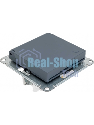 Механизм розетки 1-м СП AtlasDesign 16А IP20 с заземл. защ. шторки с крышкой грифель