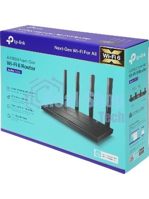 Роутер TP-Link AX1500 Dual-Band Wi-Fi 6 RouterSPEED: 300 Mbps at 2.4 GHz + 1201Mbps at 5 GHzSPEC: 4× Antennas, 1GHz Dual Core CPU, 1× Gigabit WAN Port + 3× Gigabit LAN Ports, 1024-QAM, OFDMAFEATURE: Tether App, WPA3, Access Point Mode, IPv6 Supported, IPTV, Bea