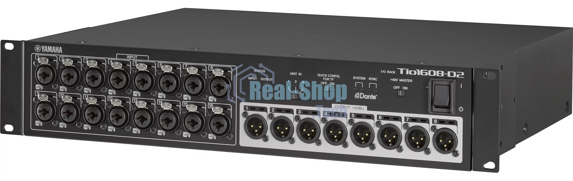 Модуль Yamaha [TIO1608-D2] [VGM3590] коммутационный с 16 вх. (XLR) и 8 вых.(XLR), со встроенным протоколом сетевого цифрового аудио Dante. 48 кГц 24 bit. Соединение в цепи Stagebox до 3-х штук (QUICK CONFIG). 2U.