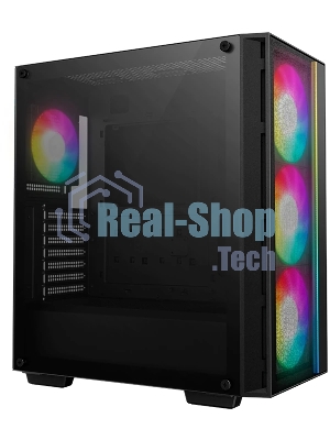 Компьютерный корпус Deepcool MATREXX 55 MESH V4 без БП, боковое окно (закаленное стекло), 3xARGB LED 140мм вентилятора спереди, 1xARGB LED 120мм вентилятор сзади, черный, ATX