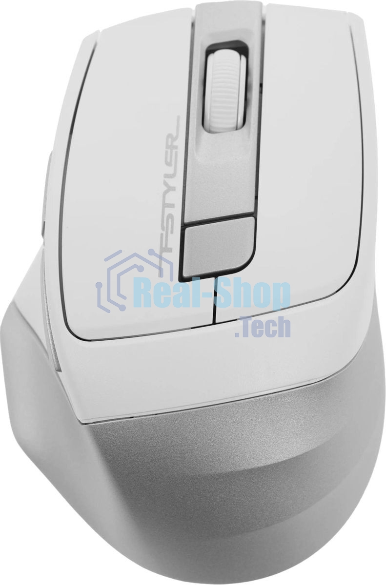 Мышь беспроводная A4Tech Fstyler FG35 серебристый/белый, 2000 dpi, радиоканал, USB, кнопки - 6