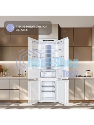Встраиваемый холодильник Zigmund & Shtain BR 19 X белый двухкамерный 209/64 л морозилка снизу, No Frost