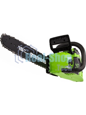 Цепная пила аккумуляторная (2005807UA) GreenWorks GD40CS18, 40V, 40 см, бесщеточная, 1,8 КВТ, с АКБ 2АЧ и ЗУ