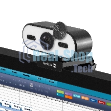 Веб-камера ExeGate eStudio EW-722 2560x1440, 30 кадр/с, USB Type-A, микрофон (2 шт, шумоподавление), автоматическая фокусировка, автоосвещение, шторка приватности, универсальное крепление