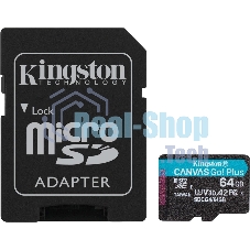 Флеш карта microSDXC 64Gb Kingston SDCG4/64Gb Canvas Go! Plus + adapter
