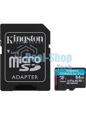 Флеш карта microSDXC 64Gb Kingston SDCG4/64Gb Canvas Go! Plus + adapter
