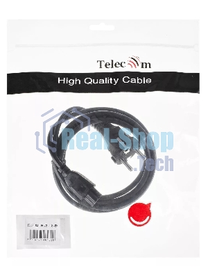 Кабель питания для ноутбуков Telecom 1.8m, 3-pin, с заземлением, 220V (Европейский стандарт)