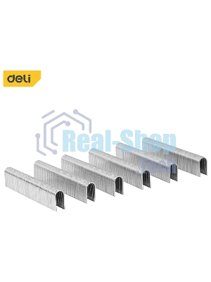 Набор скоб для степлера (Тип U) Deli DL238012 (12 х 6,3 х 1,2мм x 2000 шт) нержавеющая сталь.