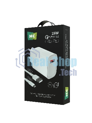 Сетевое зарядное устройство MORE CHOICE (4620202553409) NC09a 1USB 3.0A QC3.0 15W, белый