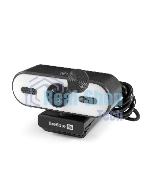 Веб-камера ExeGate eStudio EW-722 2560x1440, 30 кадр/с, USB Type-A, микрофон (2 шт, шумоподавление), автоматическая фокусировка, автоосвещение, шторка приватности, универсальное крепление