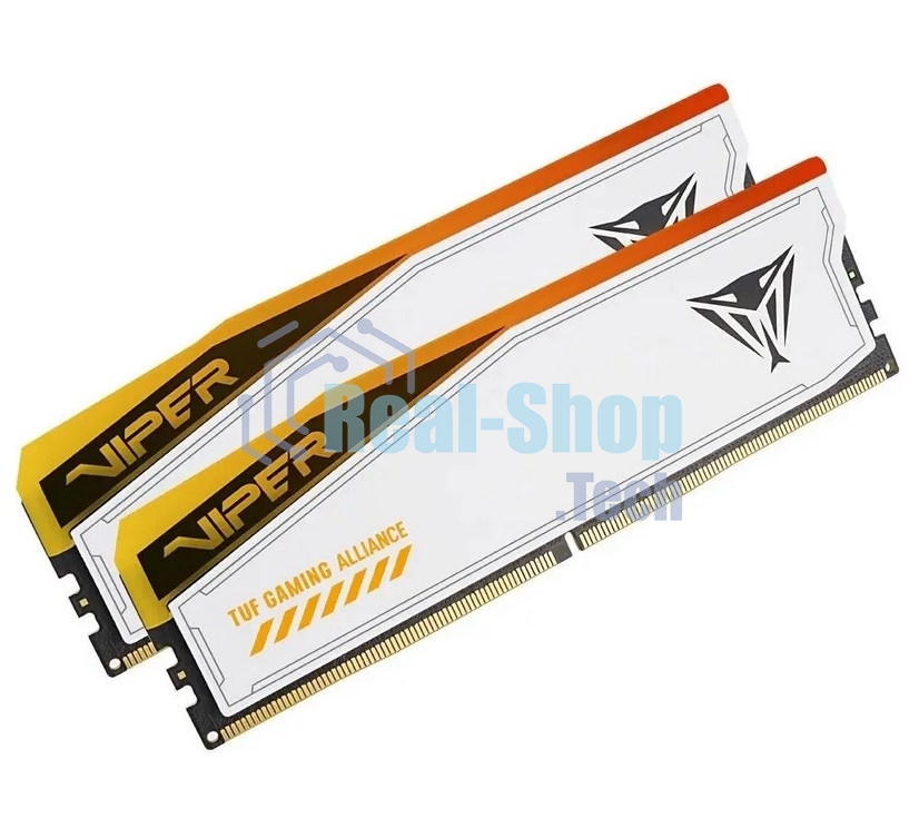 Оперативная память Patriot Viper Elite 5 TUF Gaming, DDR5, 32Gb (2x16 GB), 6000 MHz, CL36, DIMM, радиатор, RGB, белый