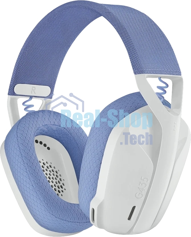 Гарнитура Logitech G435 белый/синий, беспроводная, радиоканал, до 18 ч