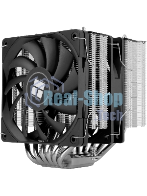 Кулер для процессора Thermalright Royal Knight 120 SE (4-pin PWM, 155мм, Ni/Cu, 6x6мм, 2x120мм, 66.17CFM/59CFM, 25.6dBA/26.1dBA, 1500RPM/1800RPM, S: 1200, 1700, 1851, 115X, AM4, AM5, silver, black)