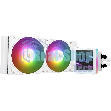 Водяное охлаждение для процессора Thermalright Grand Vision 240 (240mm, LED, White, ARGB/Fans: 2x120mm, 80.45CFM, 29.4dBA, 2150RPM/Pump height 72.5mm, 6400RPM, Rad thickness 27mm/S: 1700, 1200, 1851, 115X, 2011, 2066, AM5, AM4)