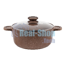 Кастрюля Maunfeld CARMEL MF22CRM01CR, 22 см, 3 л из литого алюминия со стеклянной крышкой