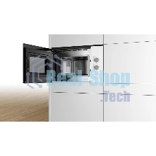 Встраиваемая микроволновая печь Bosch BFL 520MW0 белый, 20 л, 800 Вт, переключатели - поворотный механизм
