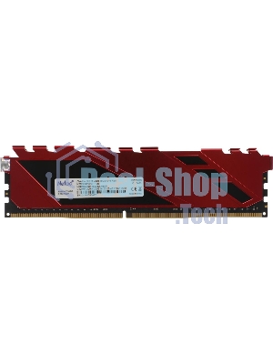 Оперативная память NETAC Shadow, DDR4, 16GB (1x16GB), 3200MHz, CL16, DIMM, с радиаторами, красный