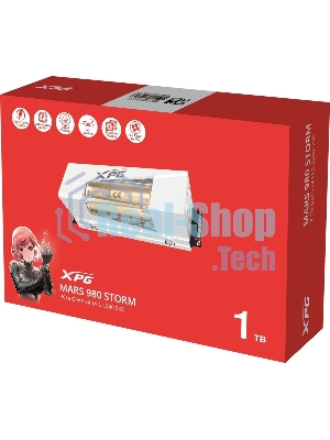 Накопитель SSD ADATA XPG MARS 980 STORM, 1000Gb, M.2(22x80мм), NVMe, PCIe 5.0 x4, 3D NAND, R/W 14000/10000Mb/s, IOPs 1 600 000/1 650 000, TbW 740, DWPD 0.4, with Heat Sink (5 лет)