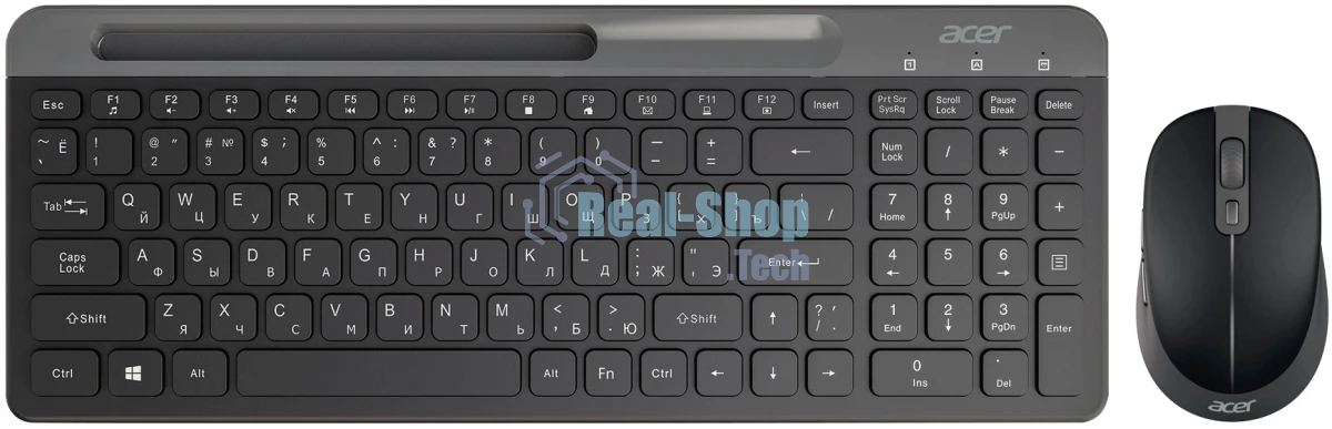 Комплект клавиатура+мышь Acer OCC402 беспроводной, USB, 1600 DPI, чёрный