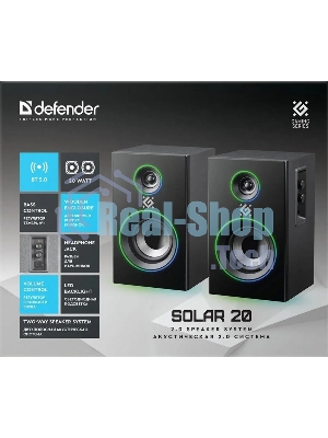 Акустическая система Defender SOLAR 20 черный 2.0