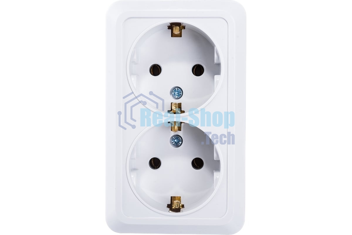 Розетка 2-м BOLLETO с заземл. накл. 7128 белый ASD/IN HOME 4680005959839