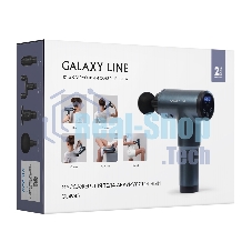 Массажер для тела GALAXY LINE GL 4945, серо-синий, аккумуляторный, 24 Вт, 4 насадки, 99 уровней интенсивности, вр. работы 1,5 ч, 2800~3500 об/мин, LCD-дисплей, таймер 15 мин, сенсорное управление, USB-кабель, Li-Ion аккумулятор емкостью 1500 мА•ч