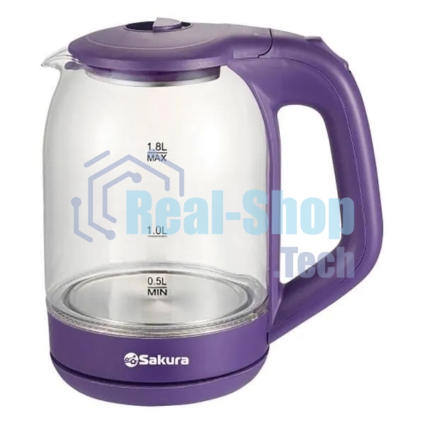 Чайник SAKURA SA-2736V 1.8 л, стекло точечная подсв