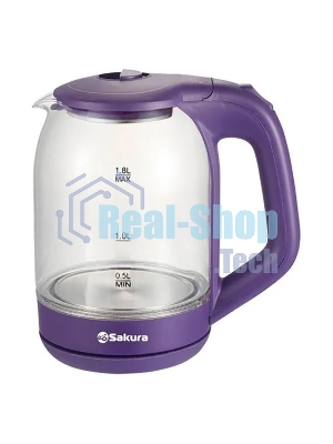 Чайник SAKURA SA-2736V 1.8 л, стекло точечная подсв