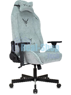 Кресло игровое Бюрократ Knight N1 Fabric серо-голубой Light-28 с подголов. крестовина металл