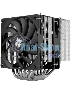 Кулер для процессора Thermalright Royal Knight 120 SE (4-pin PWM, 155мм, Ni/Cu, 6x6мм, 2x120мм, 66.17CFM/59CFM, 25.6dBA/26.1dBA, 1500RPM/1800RPM, S: 1200, 1700, 1851, 115X, AM4, AM5, silver, black)