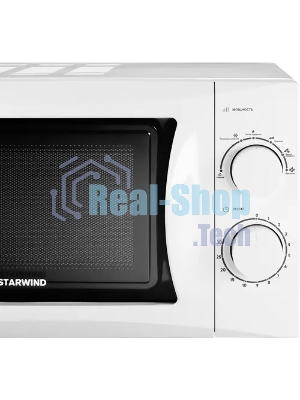 Микроволновая печь Starwind SMW3720 белый, 20 л, 700 Вт, переключатели - поворотный механизм