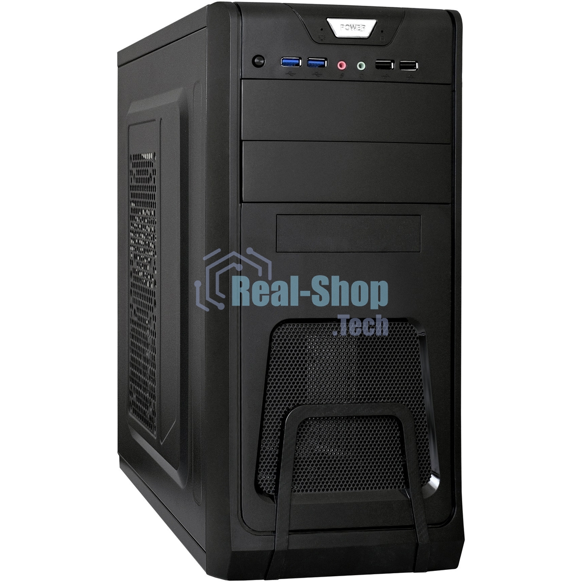 Компьютерный корпус Miditower ExeGate CP-603 Black, ATX, (CP400W, 80мм), 2хUSB+2хUSB 3.0, Audio