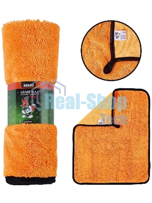 Салфетка LI-SA LS0114 из суперплотной микрофибры для чистки, сушки и полировки кузова 32х43см, высокий ворс, плотность 750г/м2 48880