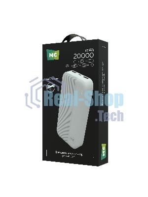 Портативный аккумулятор MORE CHOICE (4620202552938) PB25-20 20000mAh 2USB+Type-C+1micro USB 2.0A, белый