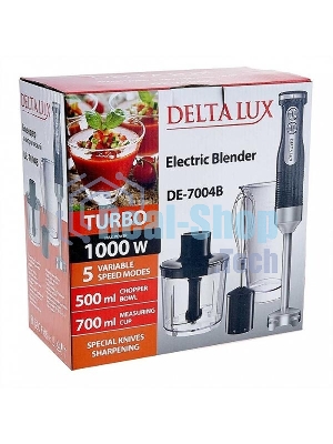 Блендер DELTA LUX DE-7004B черный,1,5кВт,р-м Турб