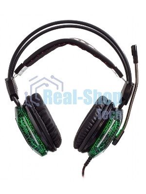 Гарнитура Oklick HS-L500G зелёный/чёрный, проводная, USB/3.5 мм