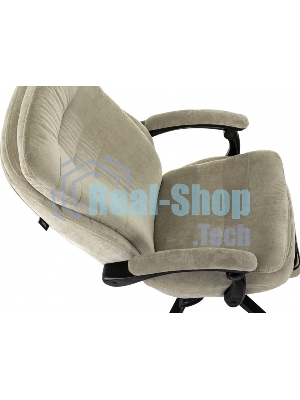 Кресло руководителя Бюрократ T-9950MSG-F Fabric песочный Light-21, крестов. пластик, подст. для ног