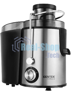 Соковыжималка Centek CT-1209 стальной/чёрный, центробежная, 600 Вт, 500 мл, механическое