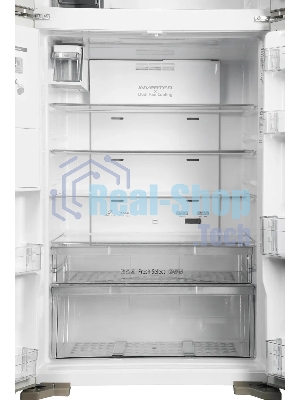 Холодильник Hitachi R-W660PUC7X GC шампань стекло двухкамерный 396/144л морозилка сверху, No Frost, Side by Side