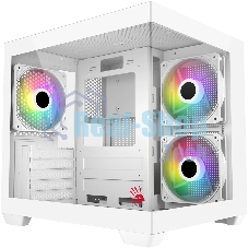 Компьютерный корпус Bloody CC-121 белый без БП mATX 7x120мм 1xUSB2.0 1xUSB3.0 audio