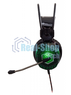 Гарнитура Oklick HS-L500G зелёный/чёрный, проводная, USB/3.5 мм