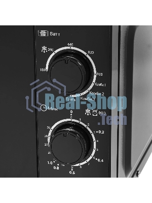 Микроволновая печь Sharp R-6000RK черный, 20 л, 800 Вт, переключатели - поворотный механизм