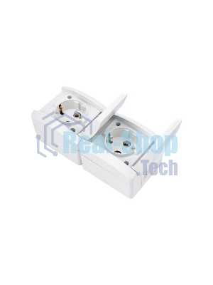 Блок вертикальный 2 розетки (керамика) Kranz INDUSTRIAL IP54 с заземлением, о/у, белый